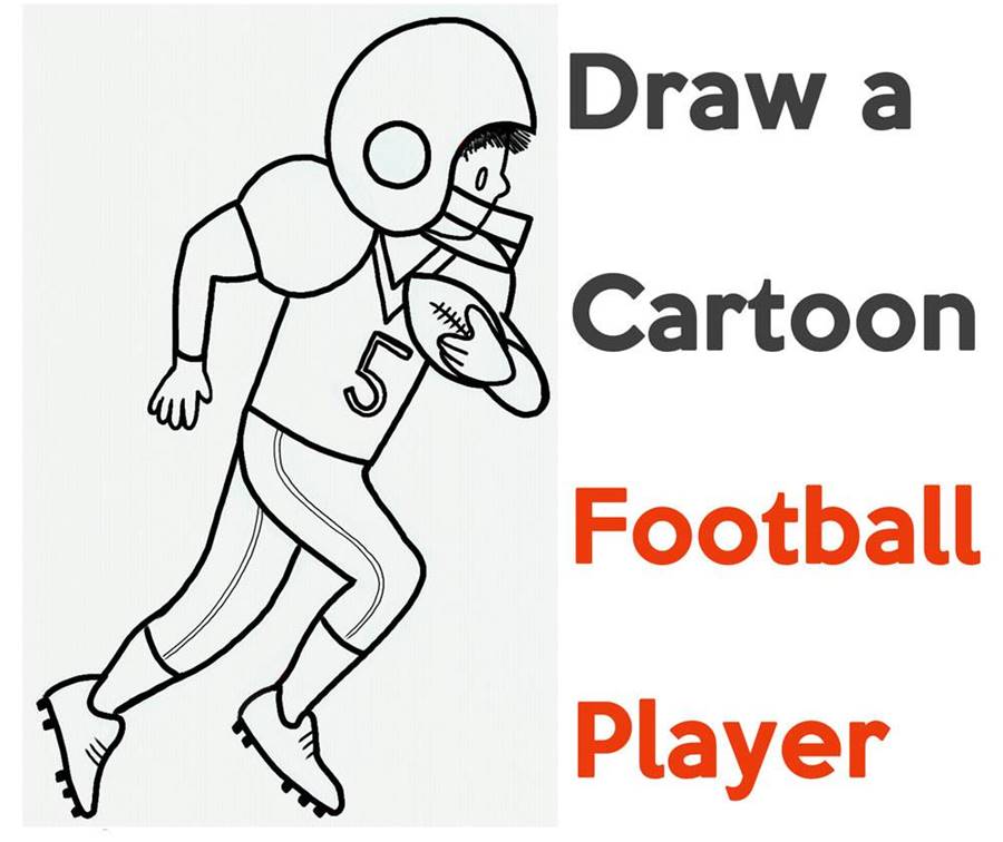 How to Draw a Cartoon American Football Receiver Easy Step by Step